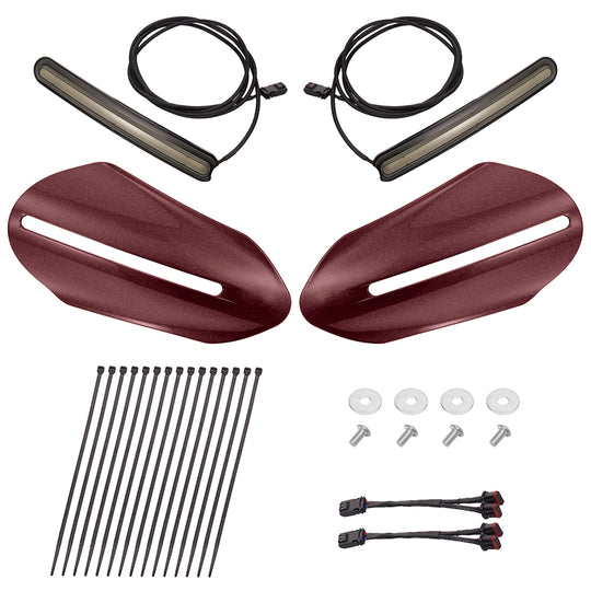 Color Matched hand guard with LED for Harley Touring & Softails