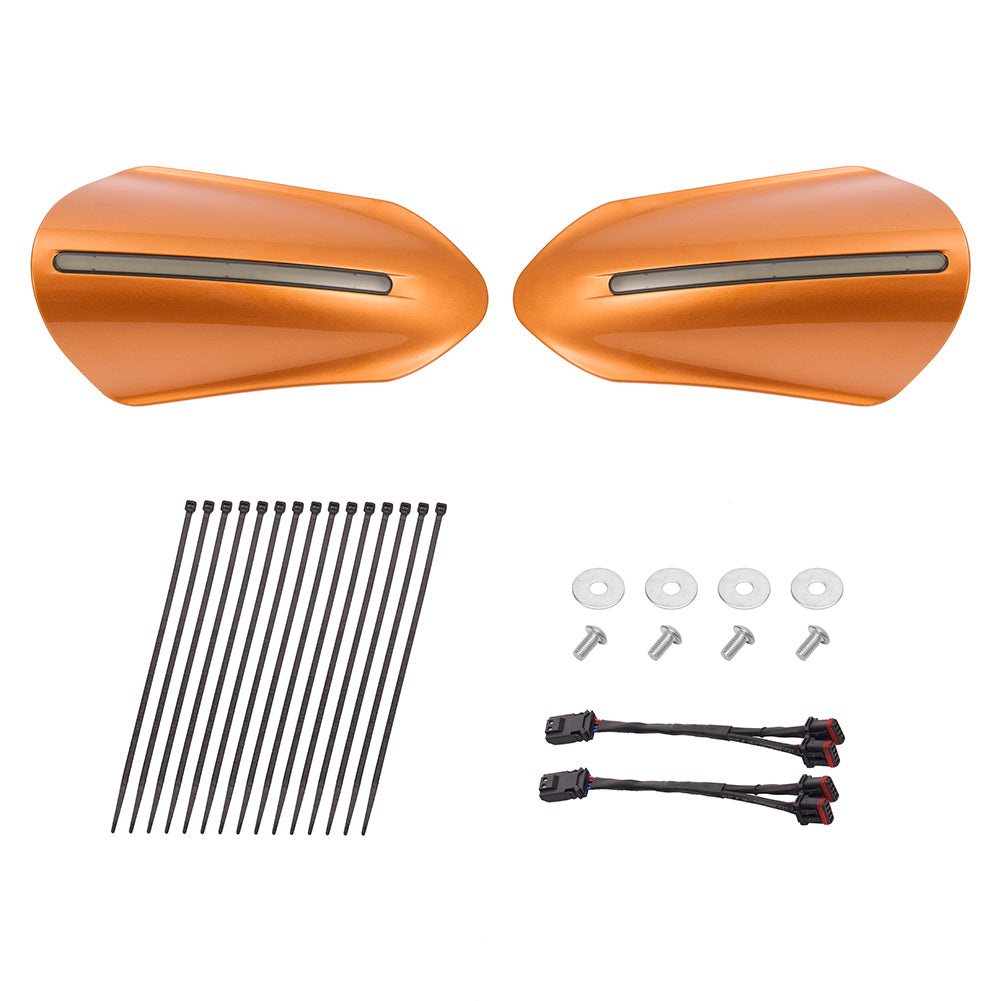 Color Matched hand guard with LED for Harley Touring & Softails