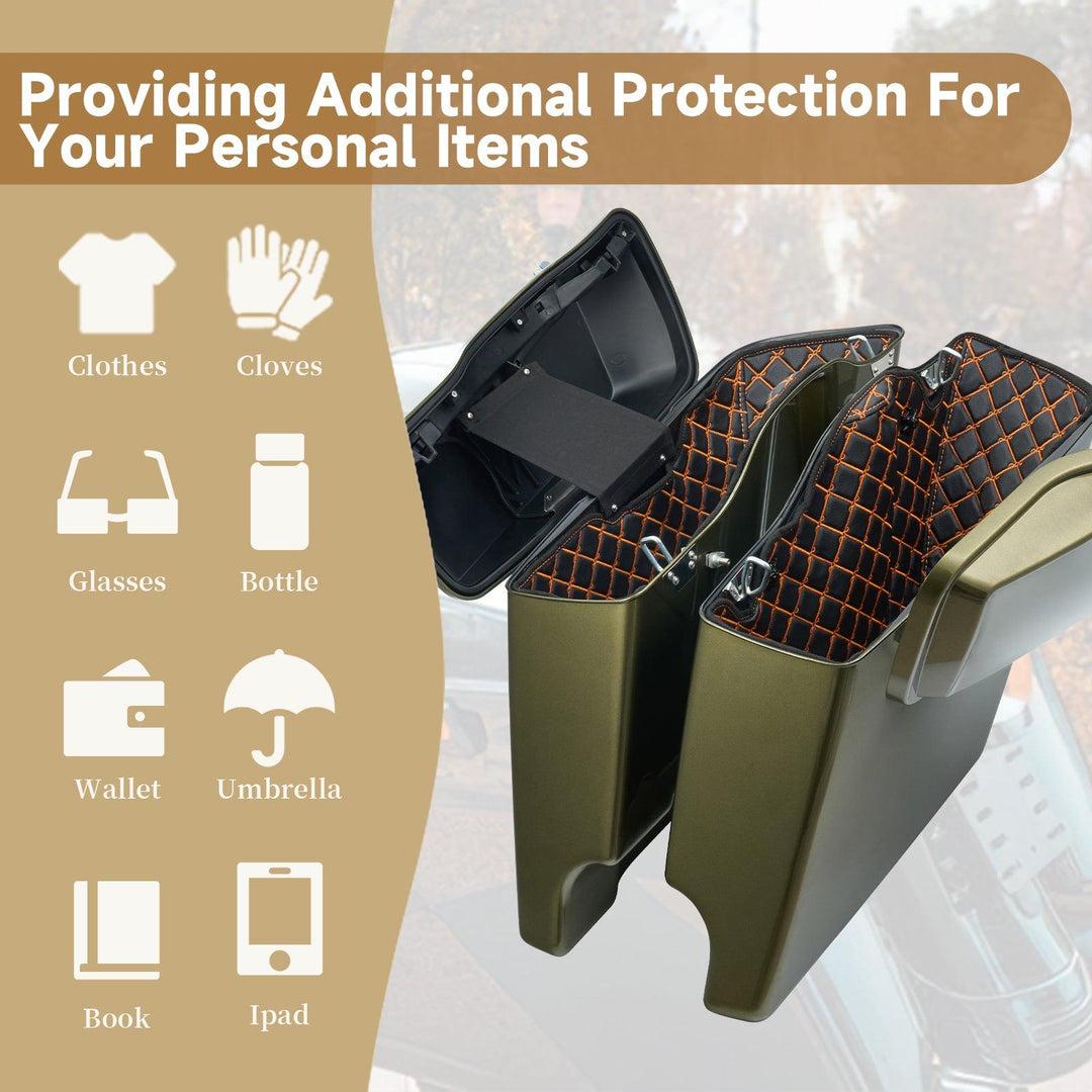 Saddlebag Liners Carpet Insert Fits for Harley ‘14-’23 - Mocardine