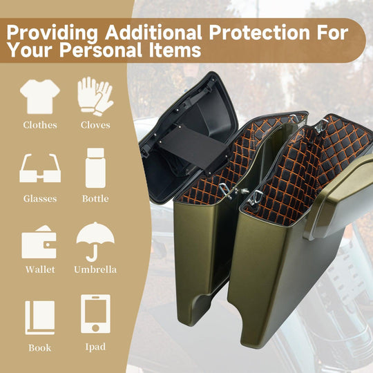 Saddlebag Liners Carpet Insert Fits for Harley ‘14-’23 - Mocardine