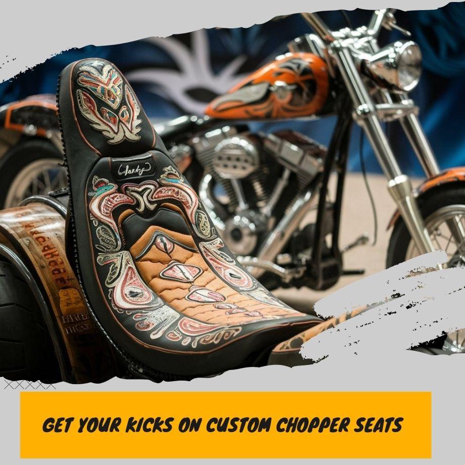 A rider perched on a custom chopper seat, leaning into a turn with effortless grace, embodying the perfect fusion of man and machine.