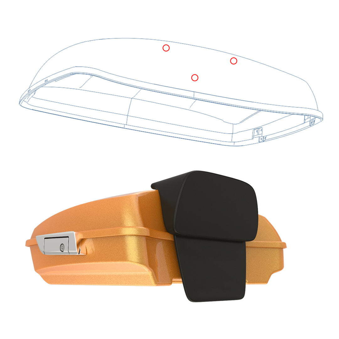 PRE-DRILL HOLES FOR TOUR TRUNK PACK BACKREST