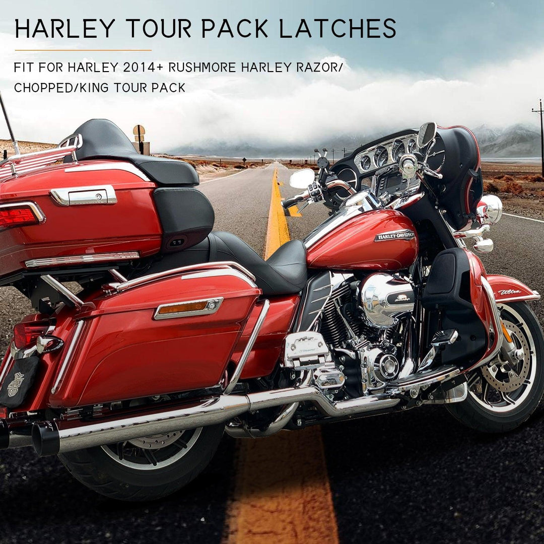 Harley Tour Pack Latches and Hinges: Color-Matched Kit for Mocardine, Razor, Chopped, and King Tour Paks