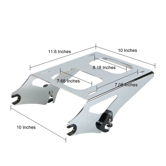 Two-Up Tour Trunk Pack Mount Black Detachable Tour Trunk Pack kit For Touring Trunk Pack
