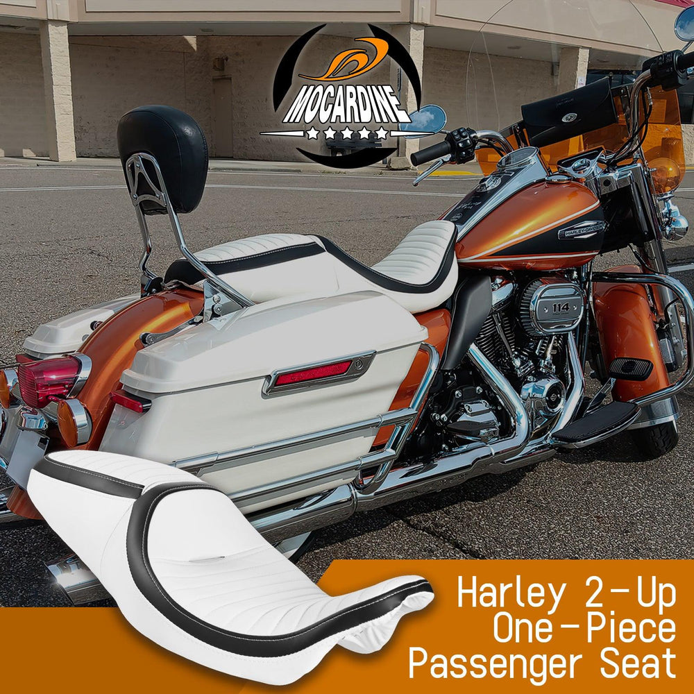 2-Up One-Piece Passenger Seat Fit for Touring and Tri Glide Models - Mocardine