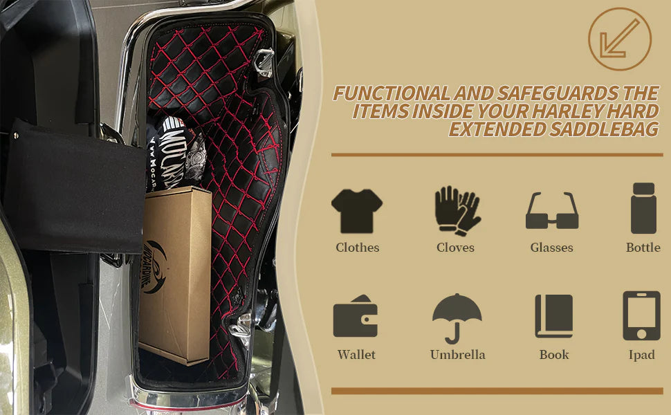 Saddlebag Liners Carpet Insert Fits for Harley 24+