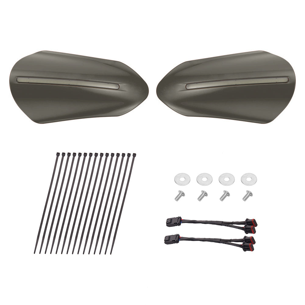 Color Matched hand guard with LED for Harley Touring & Softails