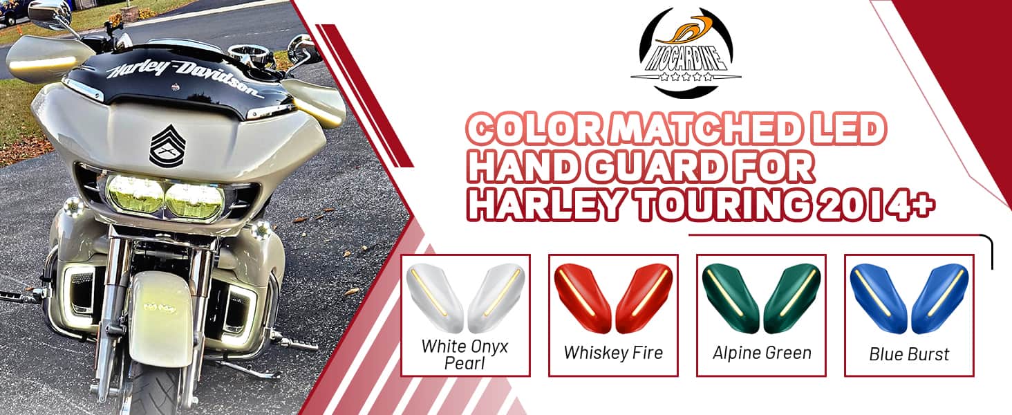 Color Matched hand guard with LED for Harley Touring 2014+