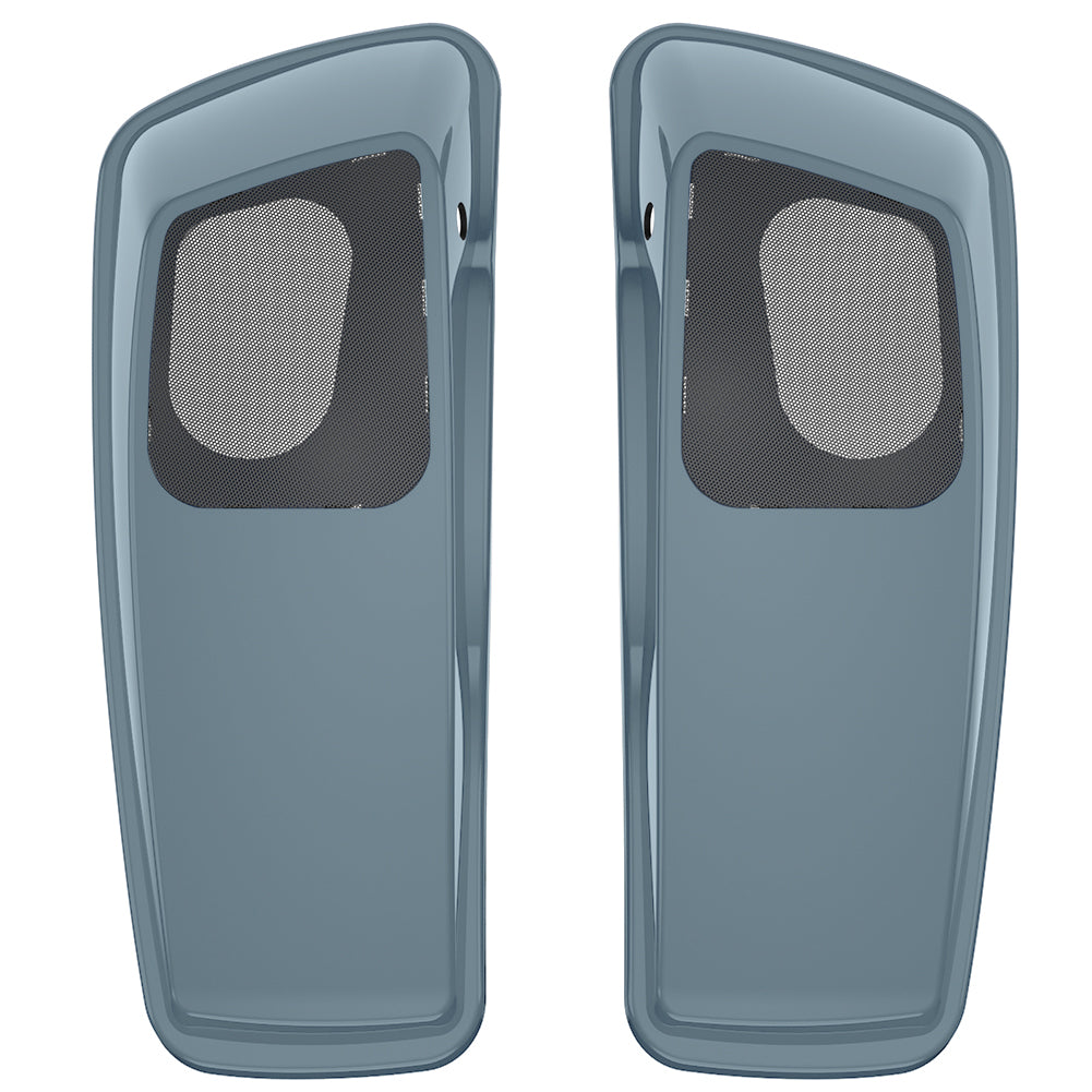 Sharkskin Blue 3.93" Stretched Saddlebag Bottoms & 6x9 speaker lids For H-D 2014+ Touring