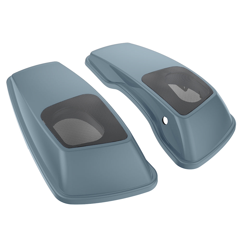 Sharkskin Blue 3.93" Stretched Saddlebag Bottoms & 6x9 speaker lids For H-D 2014+ Touring