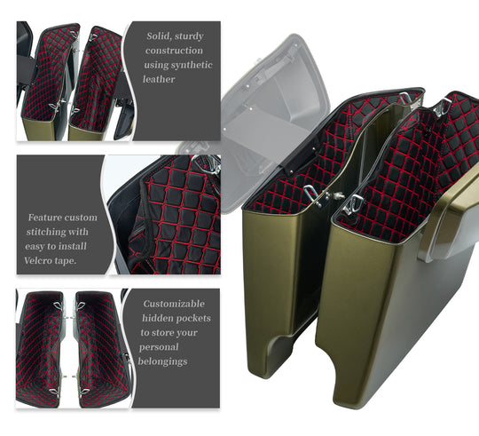 Saddlebag Liners Carpet Insert Fits for Harley 24+