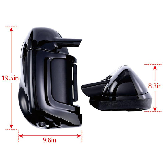 Vivid Black Lower Vented Leg Fairings Cap Glove Box - Mocardine